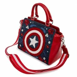 Loungefly LF Marvel Captain America 80th Anniversary Floral Shield Crossbody