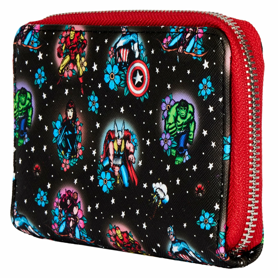 Loungefly (PRE- ORDER) LF MARVEL AVENGERS TATTOO ZIPAROUND WALLET 6 Loungefly (PRE- ORDER) LF MARVEL AVENGERS TATTOO ZIPAROUND WALLET