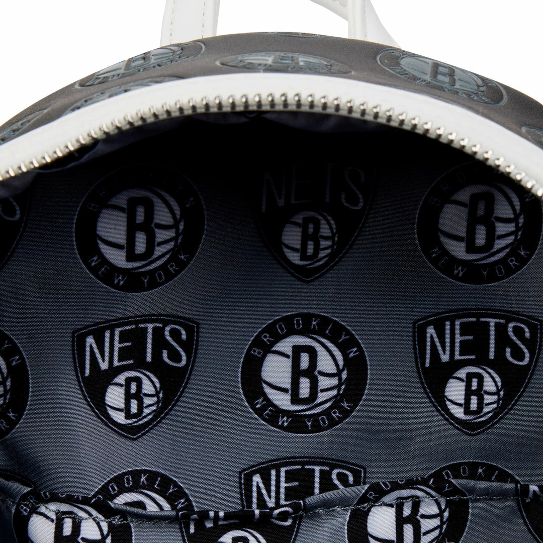 Loungefly (PRE- ORDER) LF NBA BROOKLYN NETS DEBOSSED LOGO MINI BACKPACK 8 Loungefly (PRE- ORDER) LF NBA BROOKLYN NETS DEBOSSED LOGO MINI BACKPACK