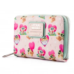 Loungefly LF Star Wars Mandalorian Grogu Valentines Ziparound Wallet