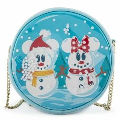 Loungefly LF Disney Snowman Mickey Minnie Snow Globe Crossbody