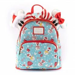 Loungefly LF Disney Mickey Minnie Snowman AOP Mini Backpack Headband Set