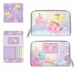 Loungefly LF SPONGEBOB PASTEL JELLYFISHING ZIPAROUND WALLET