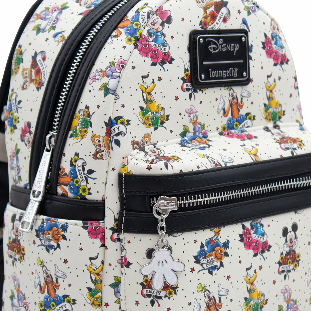 COLLECTION LOUNGE EXCLUSIVE LOUNGEFLY MICKEY AND FRIENDS TATTOO MINI BACKPACK 4 COLLECTION LOUNGE EXCLUSIVE LOUNGEFLY MICKEY AND FRIENDS TATTOO MINI BACKPACK